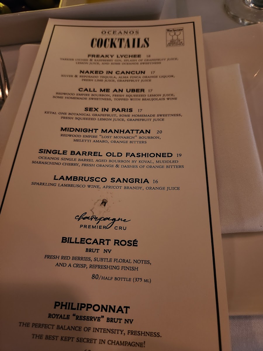 Menu Oceanos Oyster Bar & Sea Grill-4