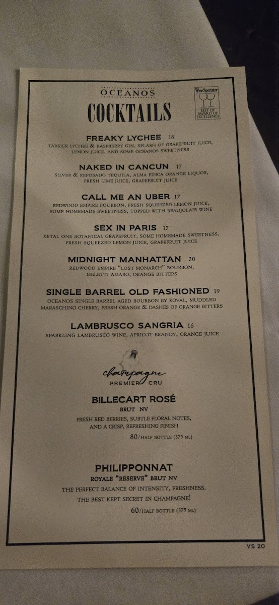 Menu Oceanos Oyster Bar & Sea Grill-9